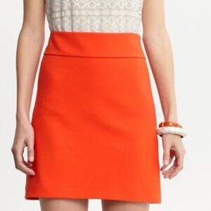 J. CREW Orange Double Serge Cotton Mini A Line Skirt 10